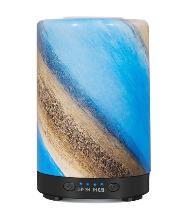 Essential Oil Diffuser 120ML Metal Aromatherapy Diffuser, Cool Mist Humidifier with Auto Shut-Off Protection 7 Color Lights for Home Office Spa (Tree)