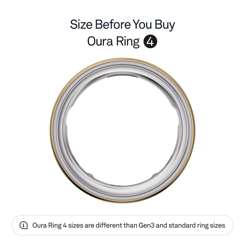 Oura Ring 4 - Gold - Size 8 - Size Before You Buy