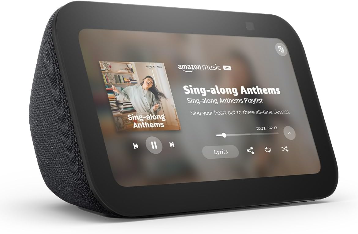 Amazon Echo Show 5 (newest model), Smart display with Alexa+ Early Access, 2x the bass and clearer sound, Charcoal