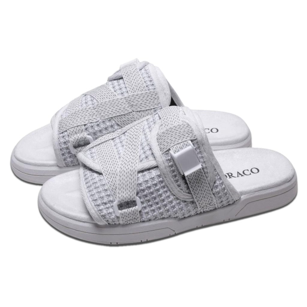 Draco DracoSlides Reflective Slides for Men and Women, Wrapped in Reflective 3M with Adjustable Straps for Wide/Narrow Feet, Sandals with Arch Support & Slip Resistant, Men & Women Footwear, Black