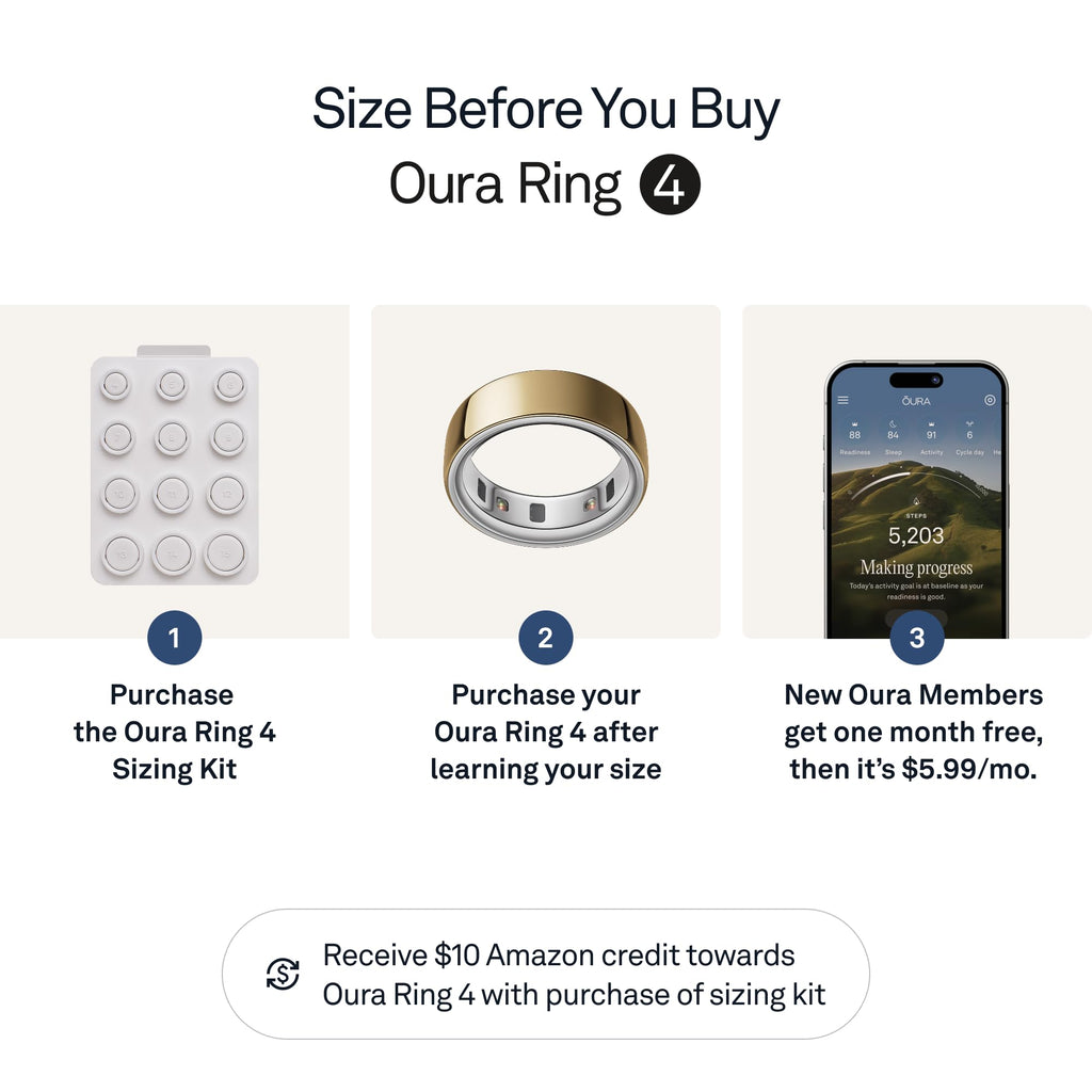 Oura Ring 4 - Gold - Size 8 - Size Before You Buy