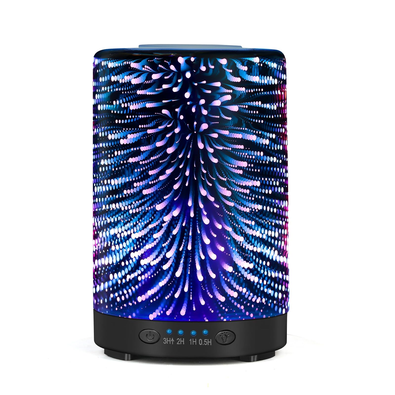 Essential Oil Diffuser 120ML Metal Aromatherapy Diffuser, Cool Mist Humidifier with Auto Shut-Off Protection 7 Color Lights for Home Office Spa (Tree)