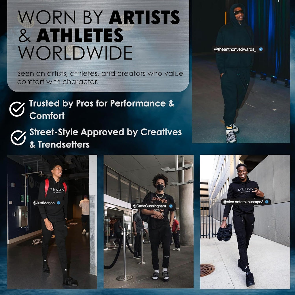 Draco DracoSlides Reflective Slides for Men and Women, Wrapped in Reflective 3M with Adjustable Straps for Wide/Narrow Feet, Sandals with Arch Support & Slip Resistant, Men & Women Footwear, Black