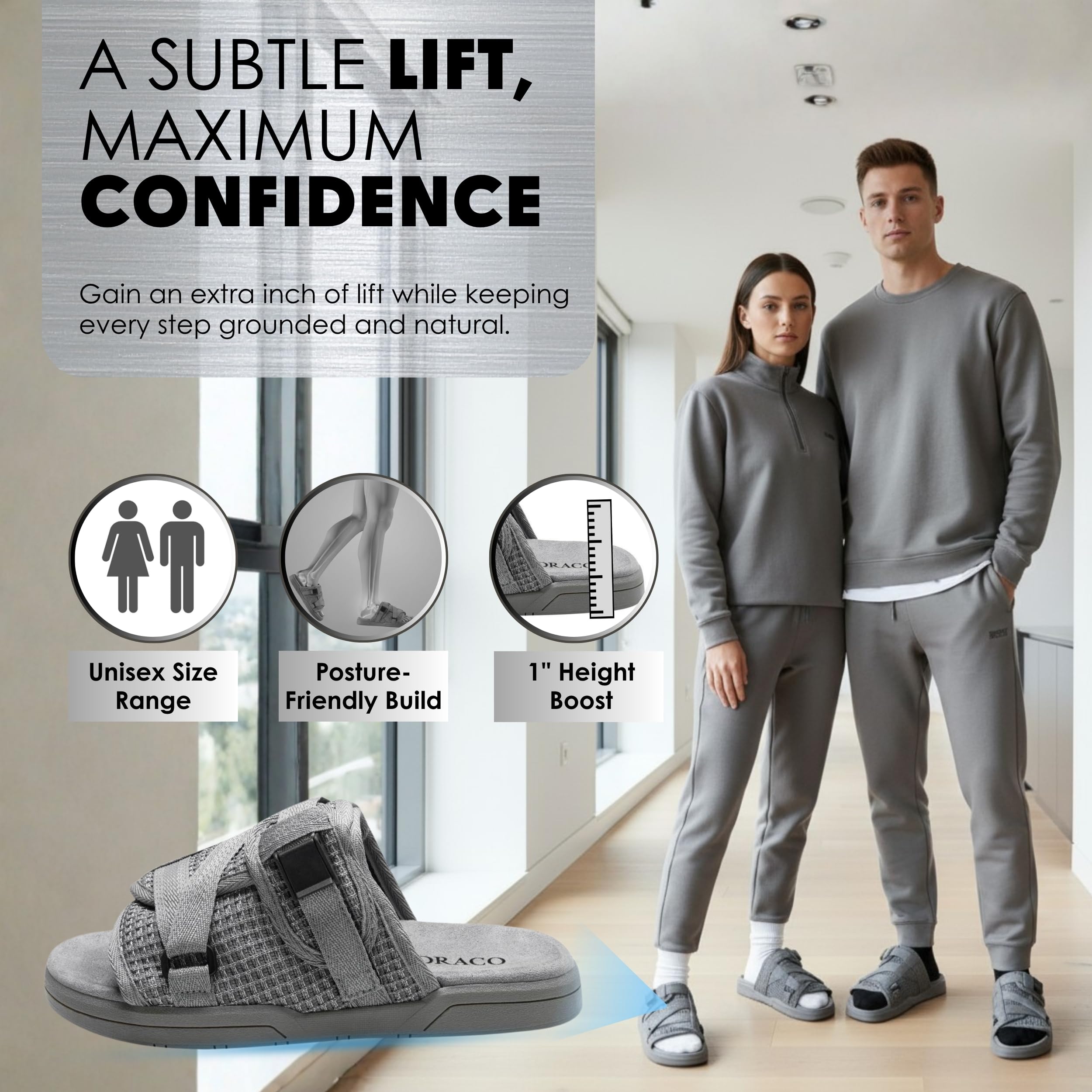 Draco DracoSlides Reflective Slides for Men and Women, Wrapped in Reflective 3M with Adjustable Straps for Wide/Narrow Feet, Sandals with Arch Support & Slip Resistant, Men & Women Footwear, Black