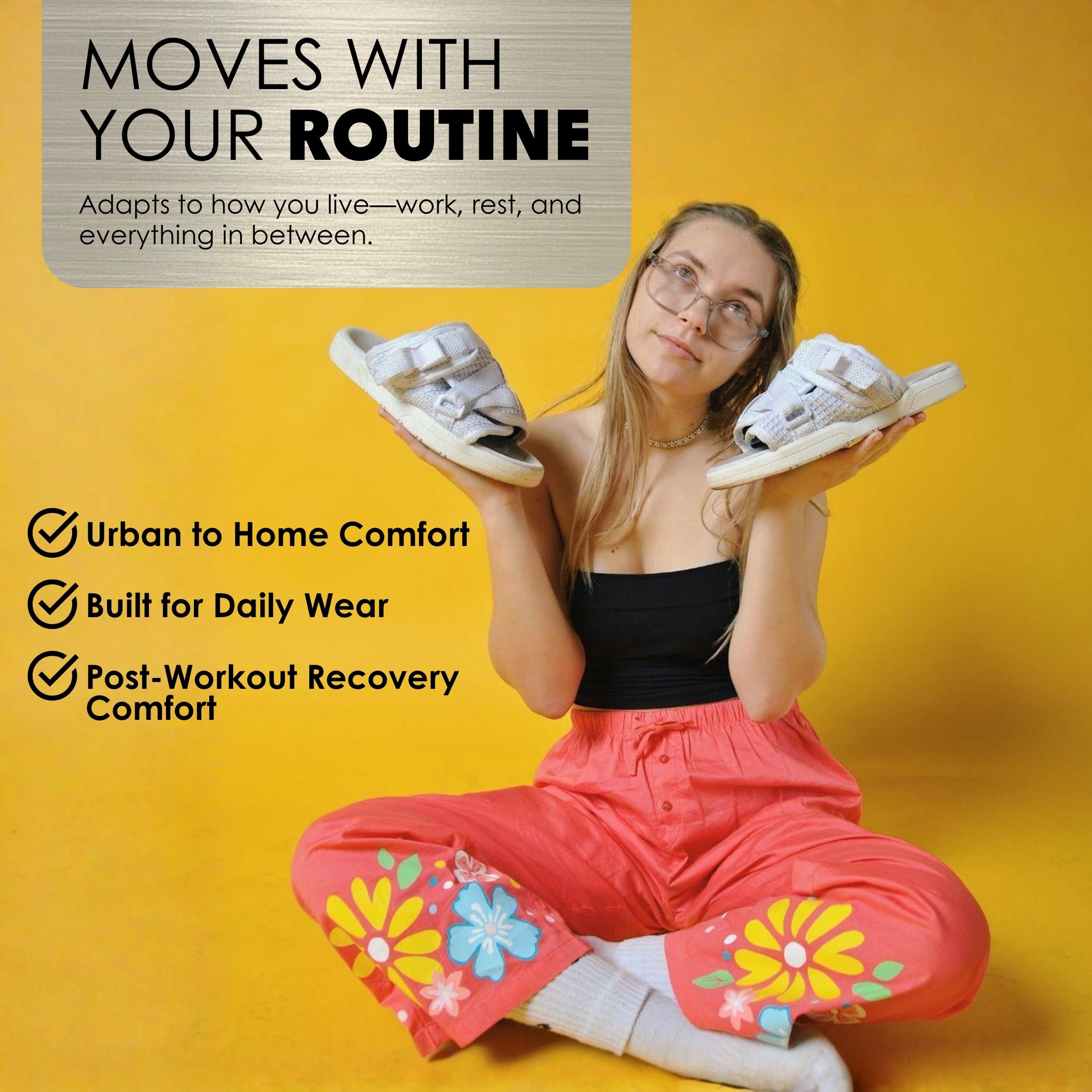 Draco DracoSlides Reflective Slides for Men and Women, Wrapped in Reflective 3M with Adjustable Straps for Wide/Narrow Feet, Sandals with Arch Support & Slip Resistant, Men & Women Footwear, Black