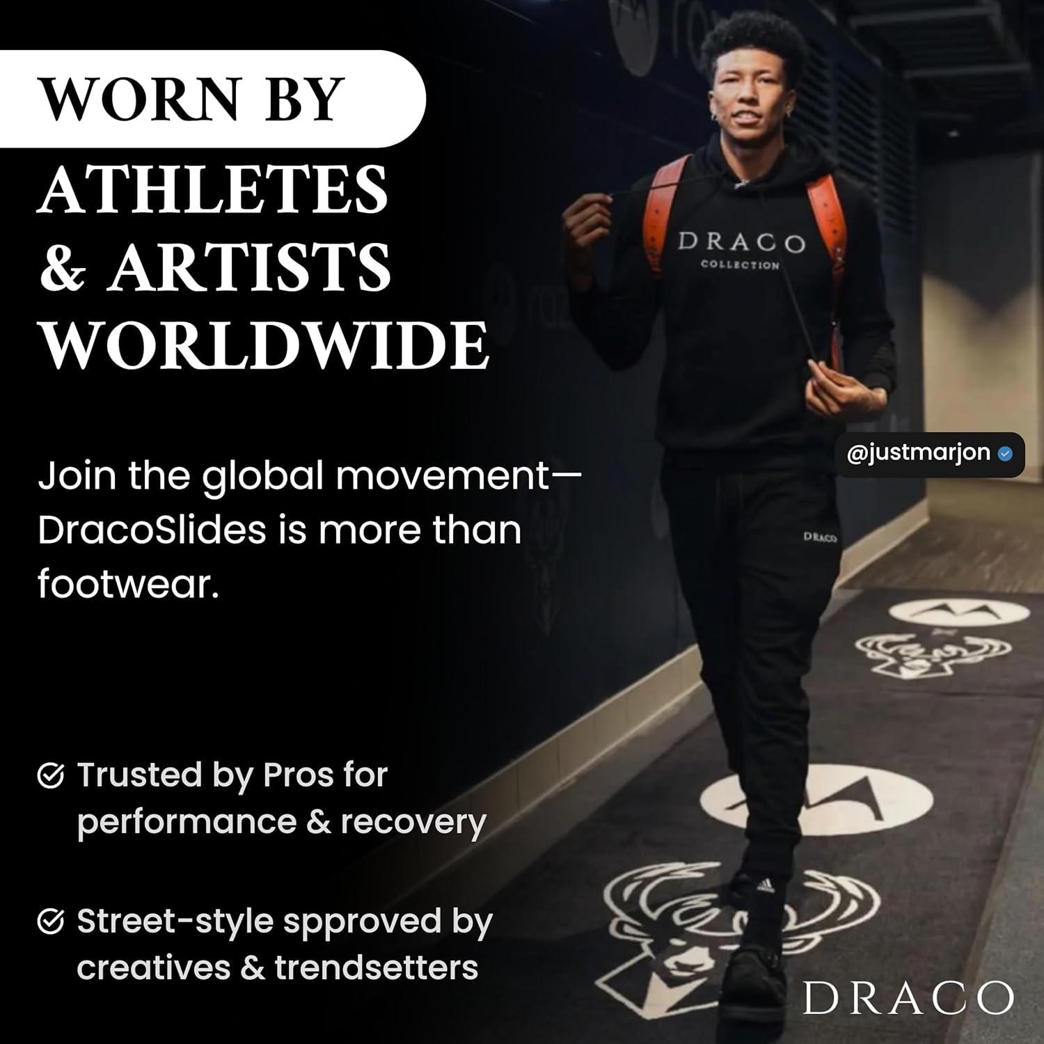 Draco DracoSlides Remastered Slides for Men and Women - Covered in Premium Velour with Adjustable Straps for Wide/Narrow Feet, Sandals with Arch Support & Slip Resistant, Black (Men 9-10/Women 10-11)