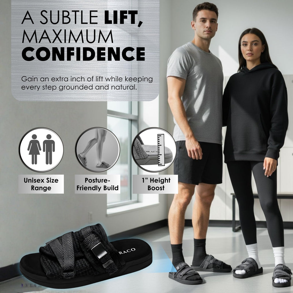 Draco DracoSlides Reflective Slides for Men and Women, Wrapped in Reflective 3M with Adjustable Straps for Wide/Narrow Feet, Sandals with Arch Support & Slip Resistant, Men & Women Footwear, Black