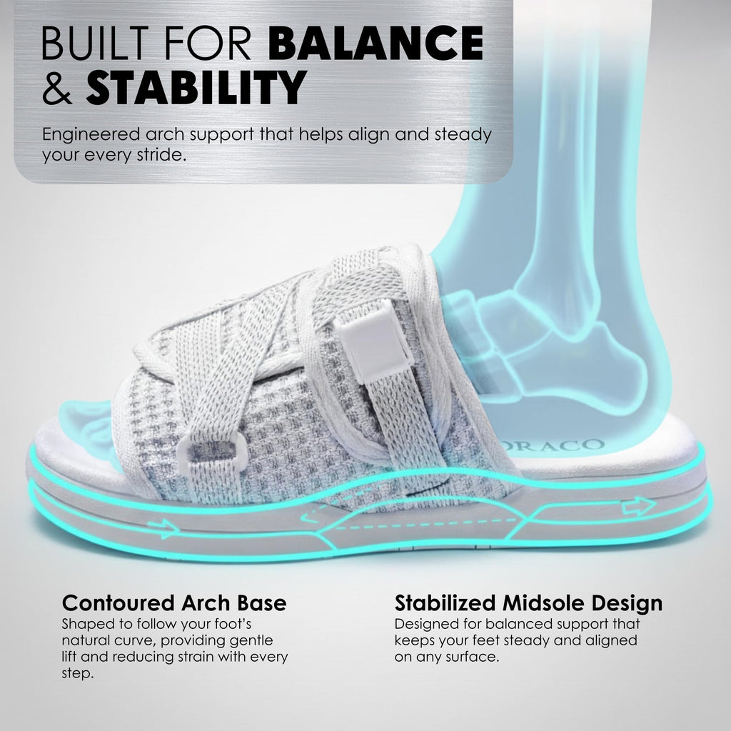 Draco DracoSlides Reflective Slides for Men and Women, Wrapped in Reflective 3M with Adjustable Straps for Wide/Narrow Feet, Sandals with Arch Support & Slip Resistant, Men & Women Footwear, Black